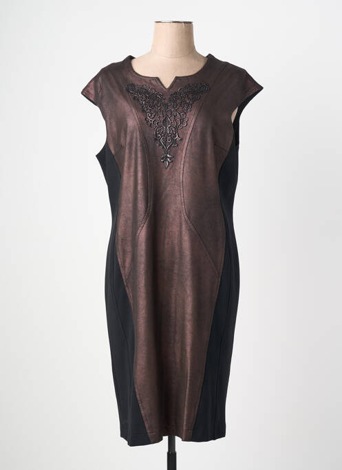 Rochie midi mâneci scurte mâneci scurte maro JUMFIL femme
