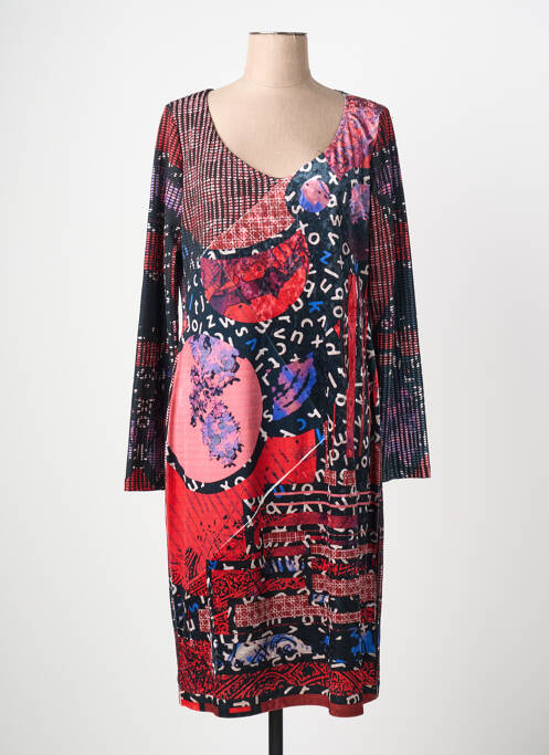 Rochie midi imprimeu fantezie mâneci lungi roșu EROKE femme
