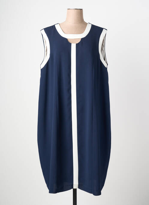 Rochie midi închidere cu fermoar la spate mâneci scurte albastru JUMFIL femme