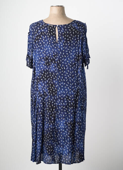 Rochie midi imprimeu fantezie mâneci scurte albastru FRED SABATIER femme