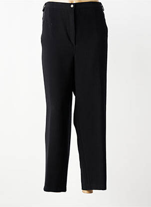 Pantalon drept închidere cu fermoar sub clapetă cu nasturi negru JUMFIL femeie