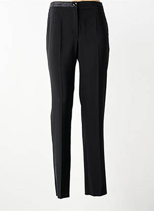 Pantalon drept închidere cu fermoar sub clapetă cu nasturi negru JUMFIL femeie
