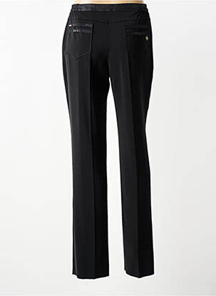 Pantalon drept închidere cu fermoar sub clapetă cu nasturi negru JUMFIL femeie