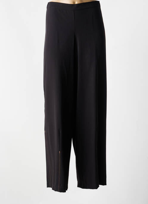 Pantalon drept închidere cu fermoar sub clapetă cu nasturi maro CREA CONCEPT femme