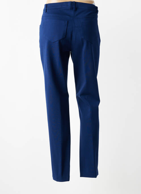 Pantalon drept închidere cu fermoar sub clapetă cu nasturi albastru JUMFIL femme
