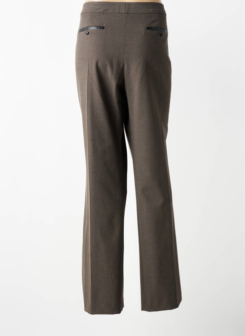 Pantalon drept închidere cu fermoar sub clapetă cu nasturi gri LAUREN VIDAL femme