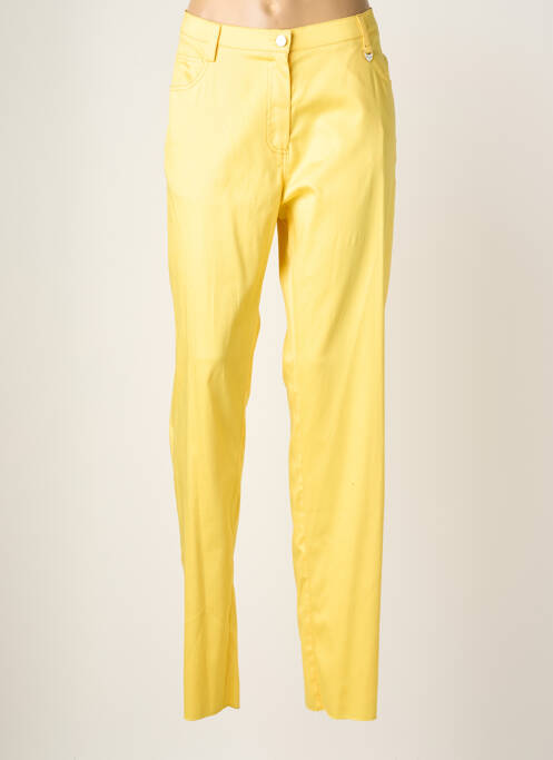 Pantalon slim țesătură poplin mărime normală galben JUMFIL femme