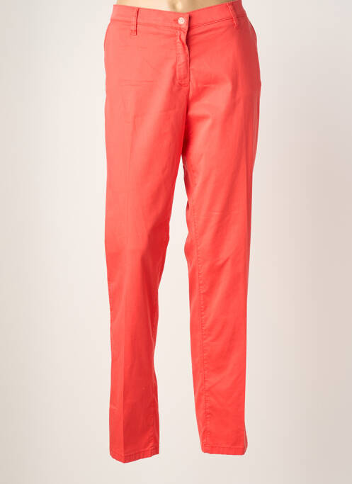 Pantalon chino țesătură poplin mărime normală roșu BRUNO SAINT HILAIRE femme