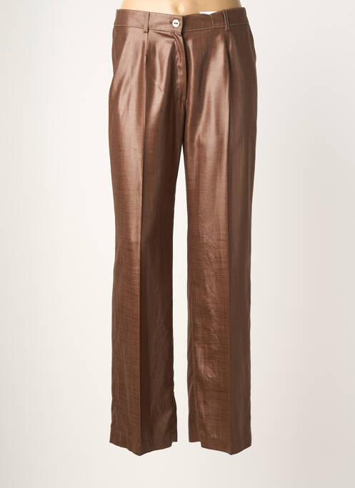 Pantalon drept talie cu cleme talie înaltă maro JUMFIL femme