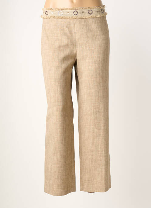 Pantalon drept talie cu cleme mărime normală bej JUMFIL femme