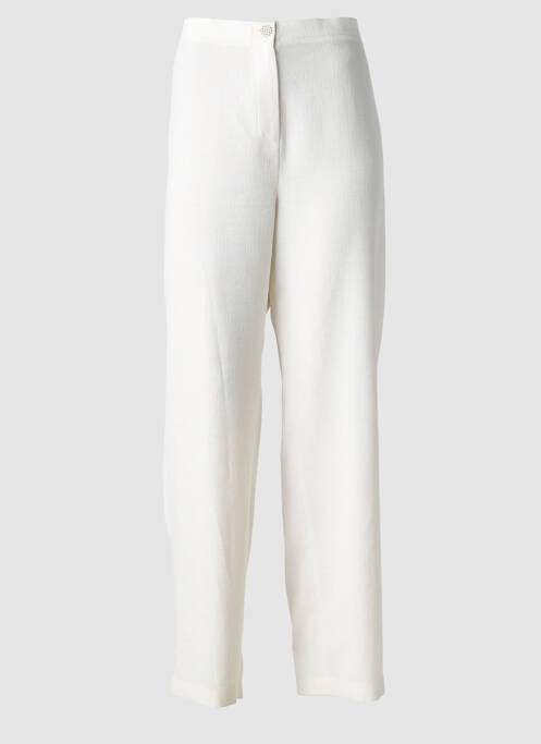 Pantalon drept țesătură crep mărime normală alb JUMFIL femme