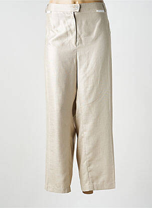 Pantalon 7/8 talie elastică mărime normală bej JUMFIL femeie