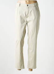 Pantalon 7/8 țesătură poplin mărime normală bej BRUNO SAINT HILAIRE femme