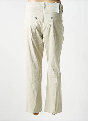 Pantalon 7/8 țesătură poplin mărime normală bej BRUNO SAINT HILAIRE femeie