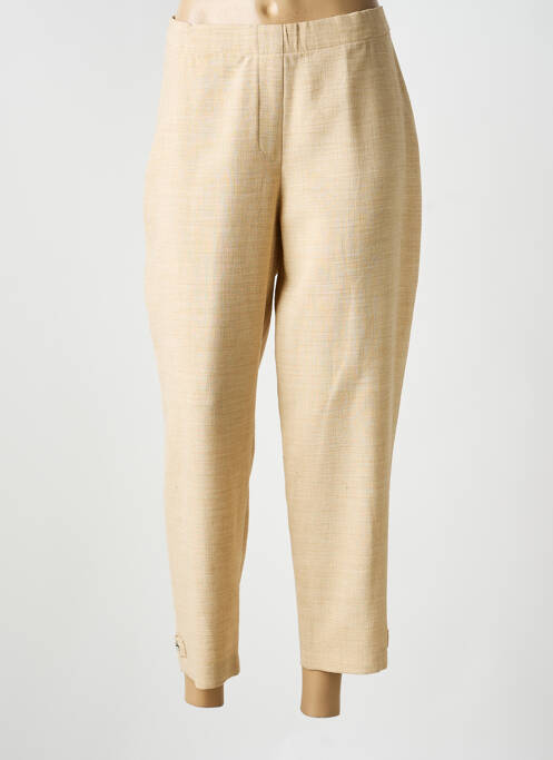 Pantalon trei sferturi talie elastică mărime normală bej JUMFIL femme