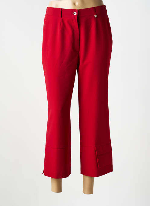Pantalon trei sferturi croială dreaptă talie înaltă roșu JUMFIL femme