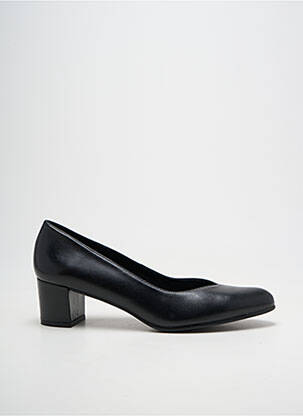 Pantofi cu toc țesătură satinată toc de 4 la 6 cm negru ROSEWOOD femeie