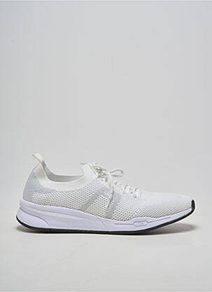 Adidași țesătură satinată toc de 4 la 6 cm alb TBS femeie