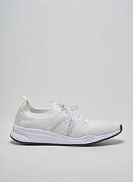 Adidași țesătură satinată toc de 4 la 6 cm alb TBS femme
