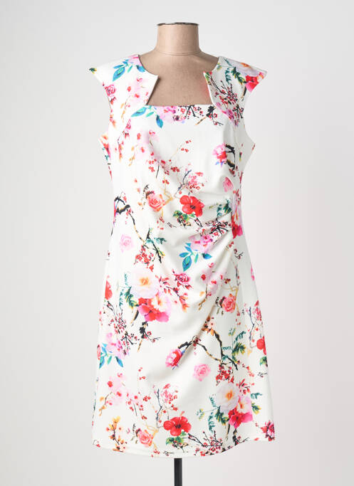 Rochie midi imprimeu floral mâneci scurte roșu QUATTRO femme
