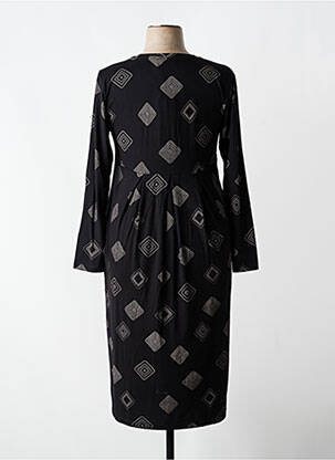 Rochie midi imprimeu fantezie mâneci lungi negru MASAI femeie