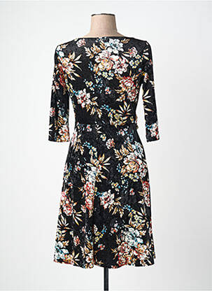 Rochie midi imprimeu floral mâneci 3/4 negru QUATTRO femeie