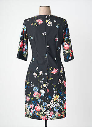Rochie midi imprimeu floral mâneci 3/4 negru QUATTRO femeie