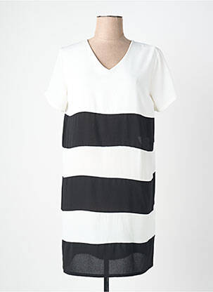 Rochie scurtă croială fluidă mâneci scurte alb QUATTRO femeie