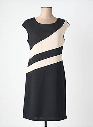 Rochie midi țesătură crep mâneci scurte negru QUATTRO femeie
