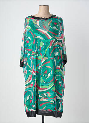 Rochie midi croială fluidă mâneci 3/4 verde QUATTRO femeie