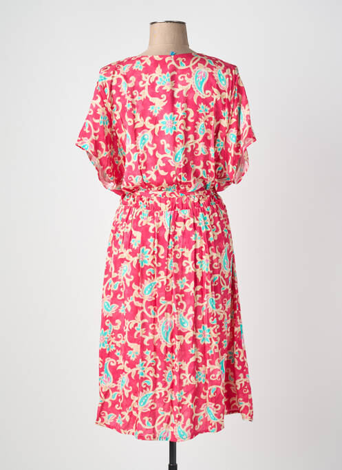 Rochie midi imprimeu floral mâneci scurte roșu QUATTRO femme