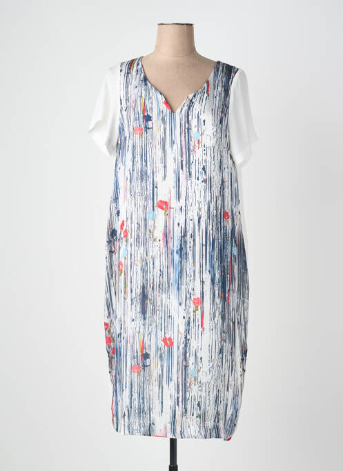 Rochie midi croială fluidă mâneci scurte albastru QUATTRO femme