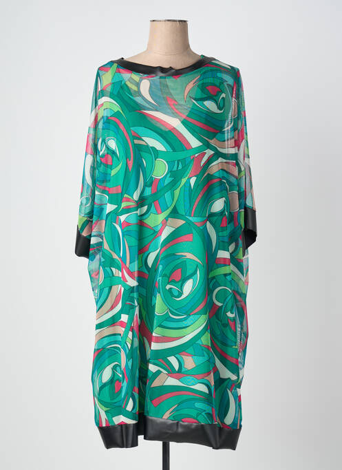 Rochie midi croială fluidă mâneci 3/4 verde QUATTRO femme