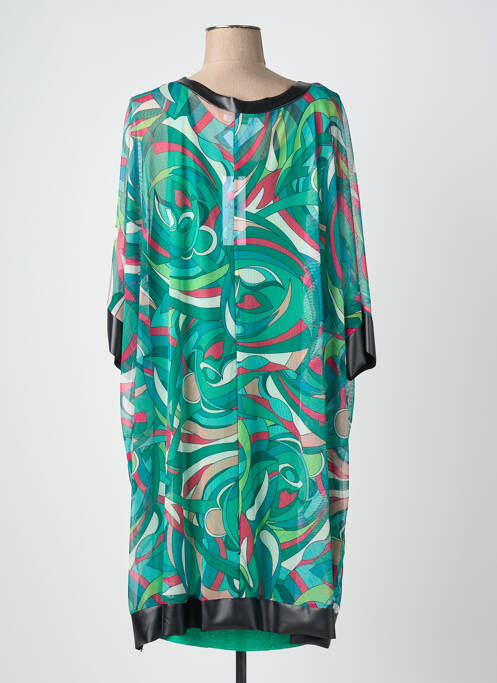 Rochie midi croială fluidă mâneci 3/4 verde QUATTRO femme