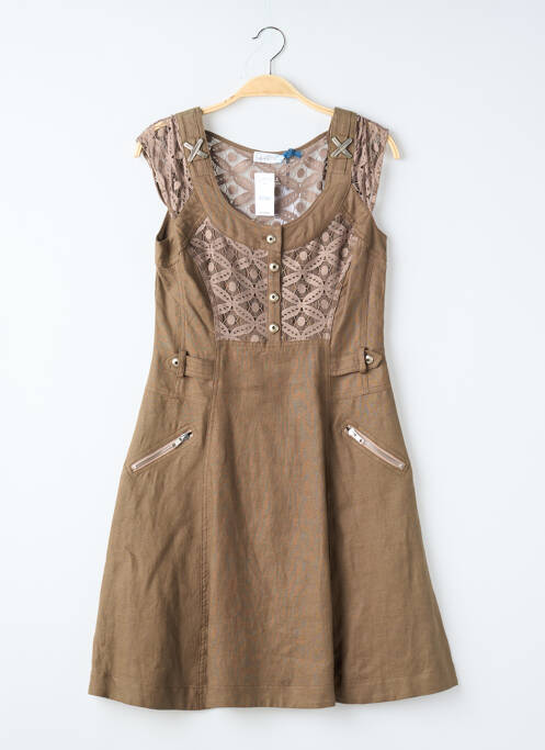 Rochie scurtă fără mâneci fără mâneci maro QUATTRO femme