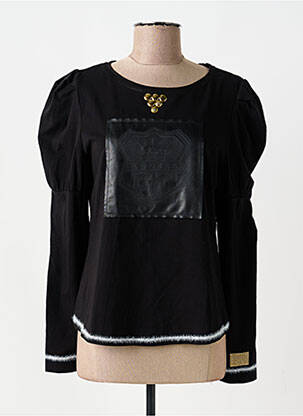 Top țesătură jersey mâneci lungi negru ELISA CAVALETTI femeie