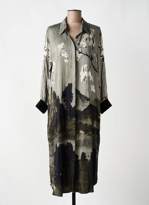Rochie lungă mâneci lungi mâneci lungi verde NÜ femme