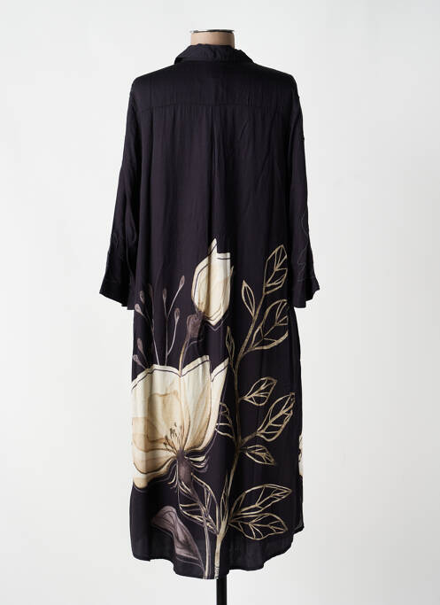 Rochie midi croială fluidă mâneci 3/4 negru NÜ femme