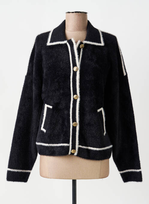 Vestă cu mâneci lungi tricot tricot pufos negru K-DESIGN femme
