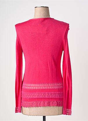 Vestă cu mâneci lungi guler rotund roz QUATTRO femeie