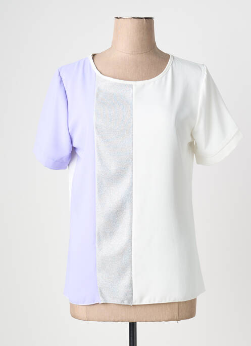 Top imprimeu fantezie mâneci scurte violet QUATTRO femme