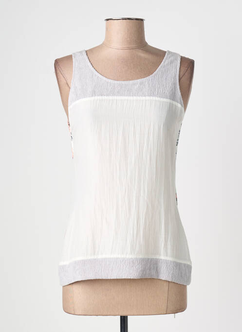 Top croială cambrată fără mâneci alb QUATTRO femme