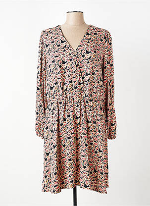 Rochie midi imprimeu floral mâneci lungi roz C'EST BEAU LA VIE femeie
