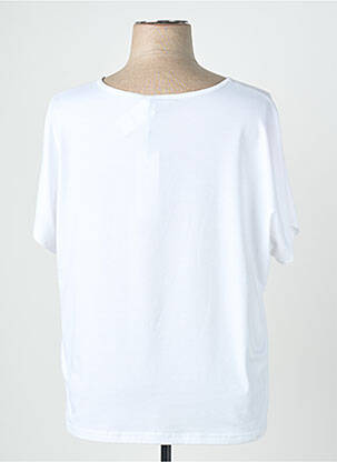 Tricou croială dreaptă mâneci scurte alb QUATTRO femeie