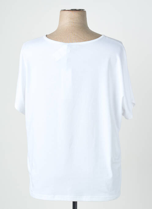Tricou croială dreaptă mâneci scurte alb QUATTRO femme