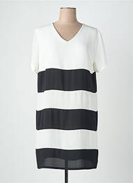 Rochie midi croială fluidă mâneci scurte alb QUATTRO femme