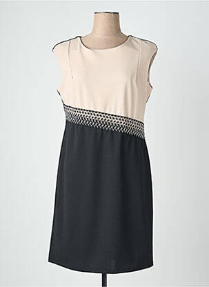 Rochie midi țesătură crep mâneci scurte negru QUATTRO femeie