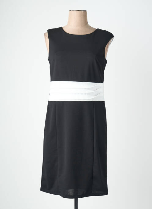 Rochie midi țesătură crep mâneci scurte negru QUATTRO femme