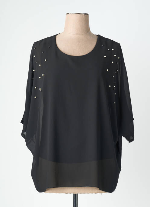 Top croială fluidă mâneci 3/4 negru QUATTRO femme