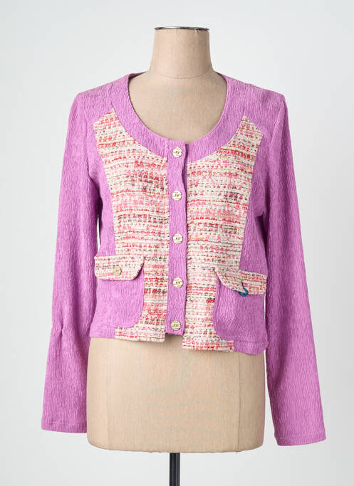 Jachete casual guler rotund violet QUATTRO femme